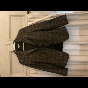 Santorelli Made in Italy Caryn Black Metallic Textured Size 4 Blazer